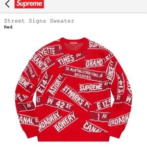 Supreme street sign sweater